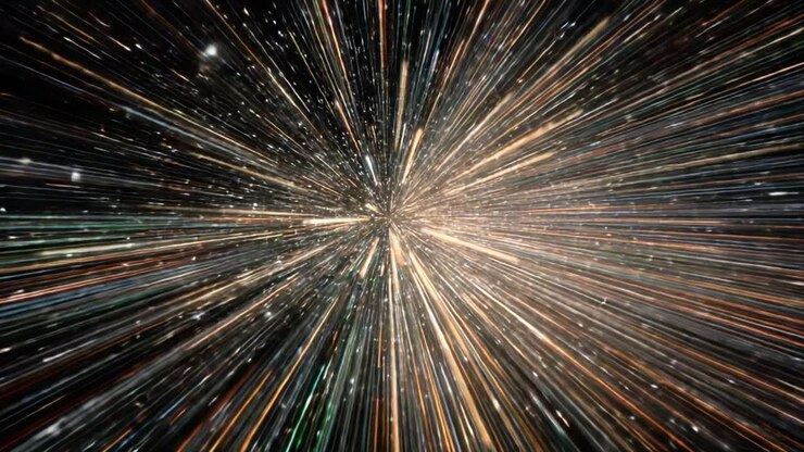 En imponerende visuel rejse gennem et levende, kosmisk rum af lys og farve, der skildrer den utrolige dynamik af stjerner og kosmisk energi i bevægelse