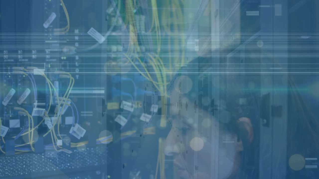 Animation of diverse data on blurred background
