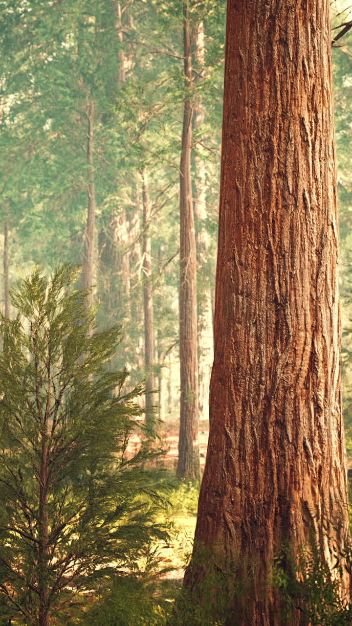 secuoyas gigantes en el bosque gigante en el parque nacional de secuoyas