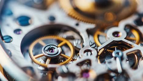 close-up of a watch movement