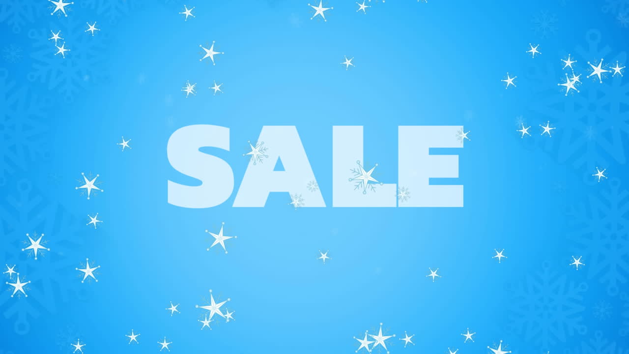 겨울 풍경 위에 판매 텍스트의 애니메이션