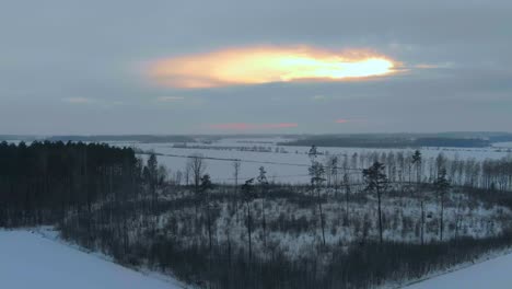 amazing shot of snowy land at sunset time, usa