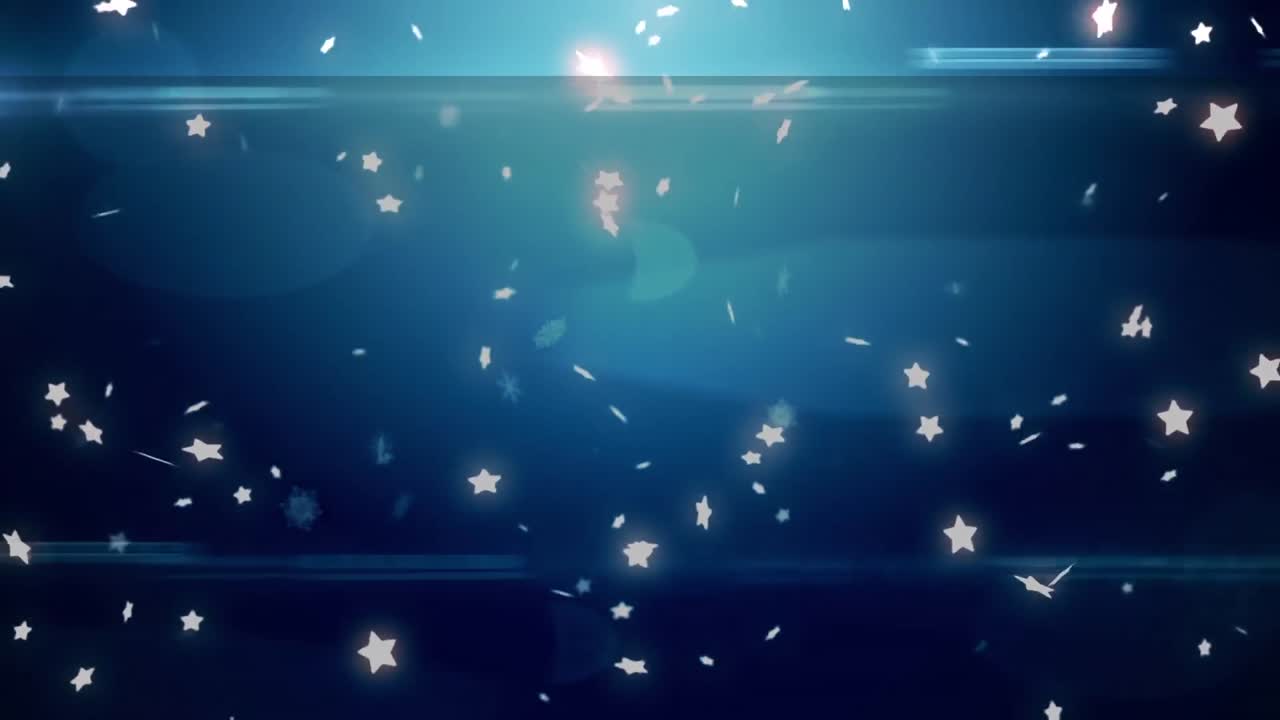 해군 배경에 크리스마스 장식 위에 떨어지는 크리스마스 별의 애니메이션