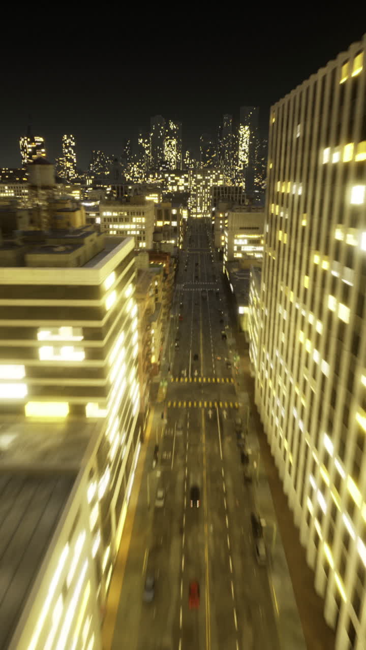 Luzes da cidade iluminam a paisagem urbana com luzes em movimento