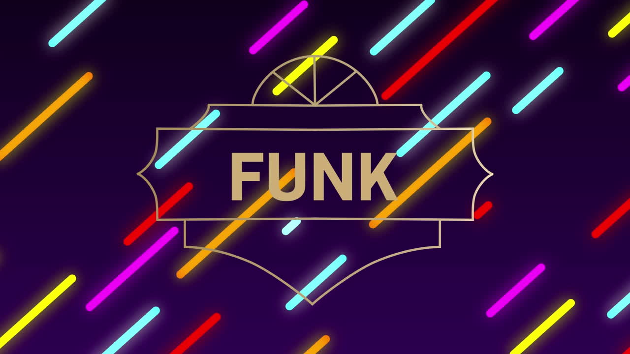 Animation of funk text over light trails