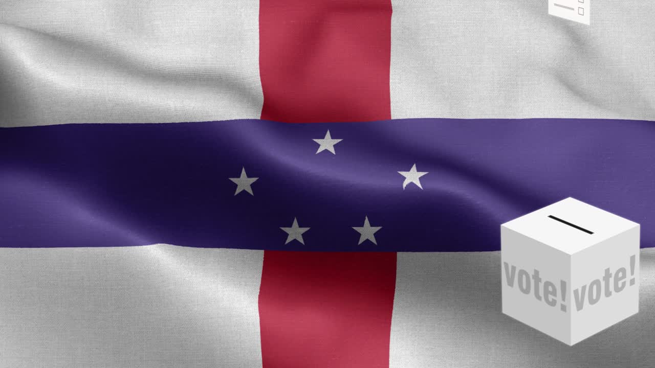 네덜란드를 위한 투표함 - 발 앞에 있는 투표함 - 선거 - 네덜란드 안레스의 발 - 네덜란드안레스 발 높은 세부 사항 - 국가 발 네덜란드안리스 파동 패턴 루프 가능한 요소 - 직물 질감과 끝없는 루프