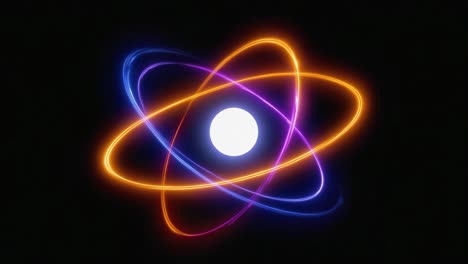 abstract glowing atom or particle model