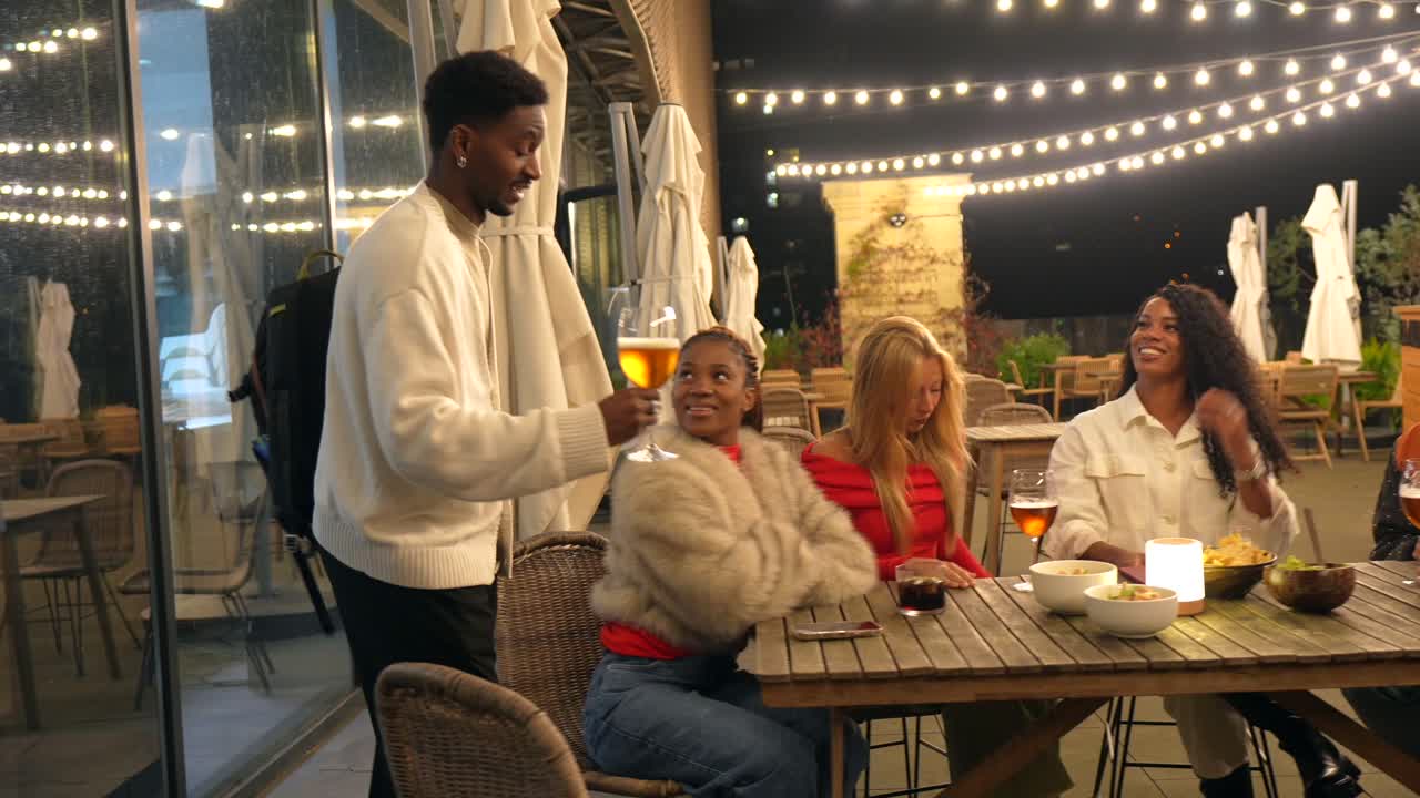 People having dinner at an outdoor party