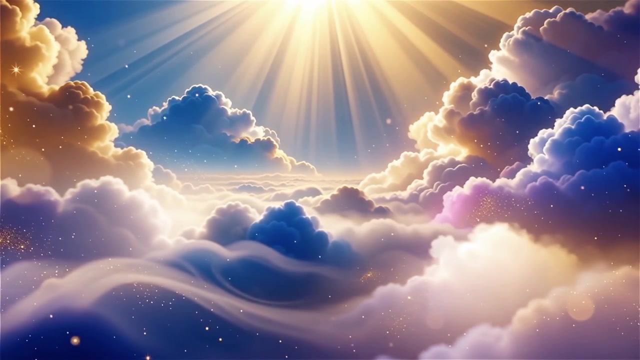 Fondo Cristiano de Adoración con Luz Celestial