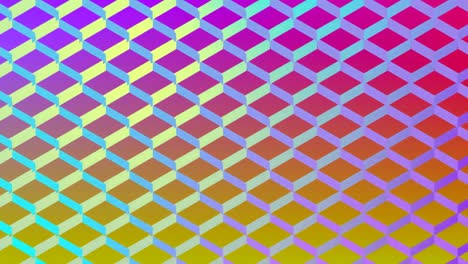 Colourful-diamond-shaped-mesh-on-yellow-and-pink