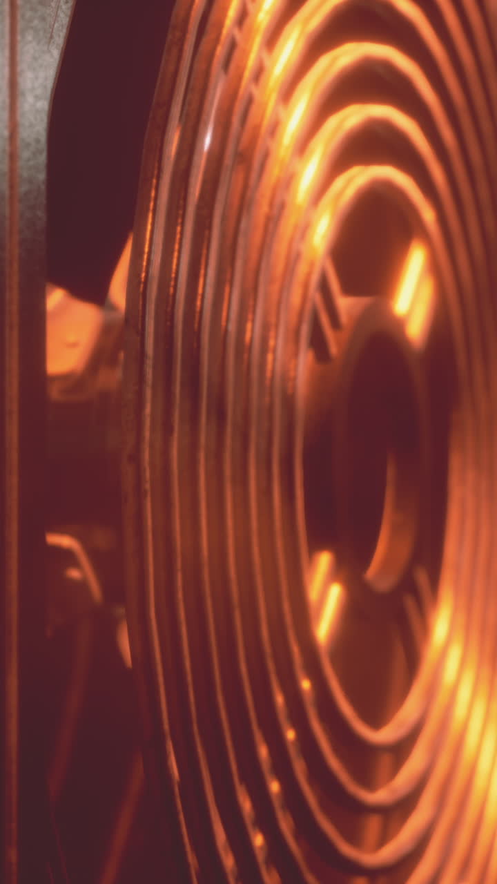 primer plano de una bobina de calentador eléctrico