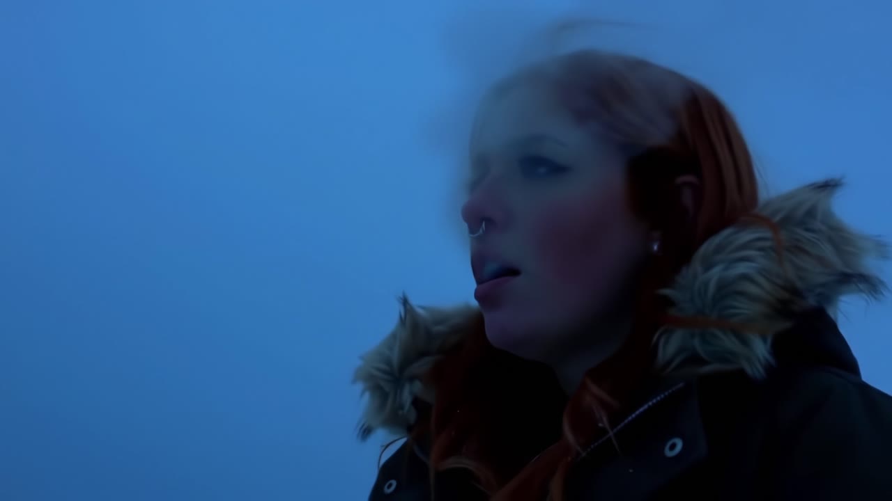 Exploring the Cold Wilderness in Winter as a Woman Experiences the Chill and Beauty of the Snowy Landscape