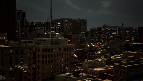 new york city skyline with manhattan skyscrapers after the storm