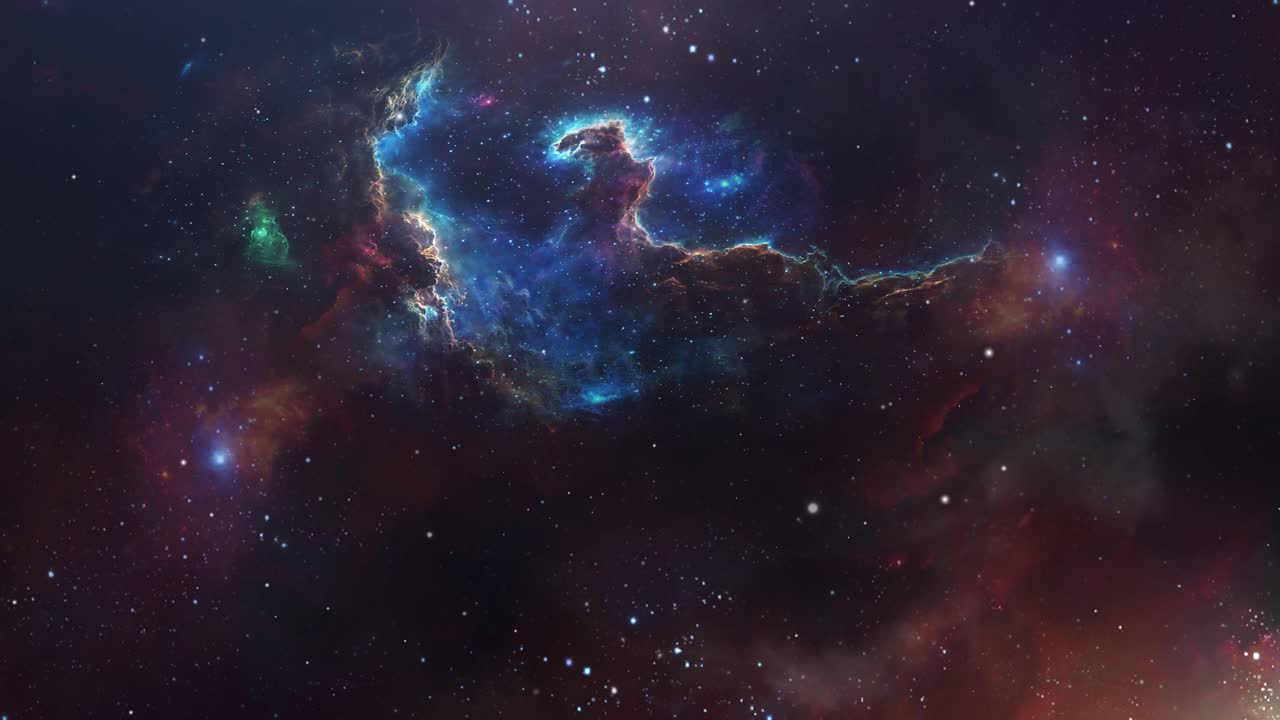 moving nebula clouds in the universe 4K