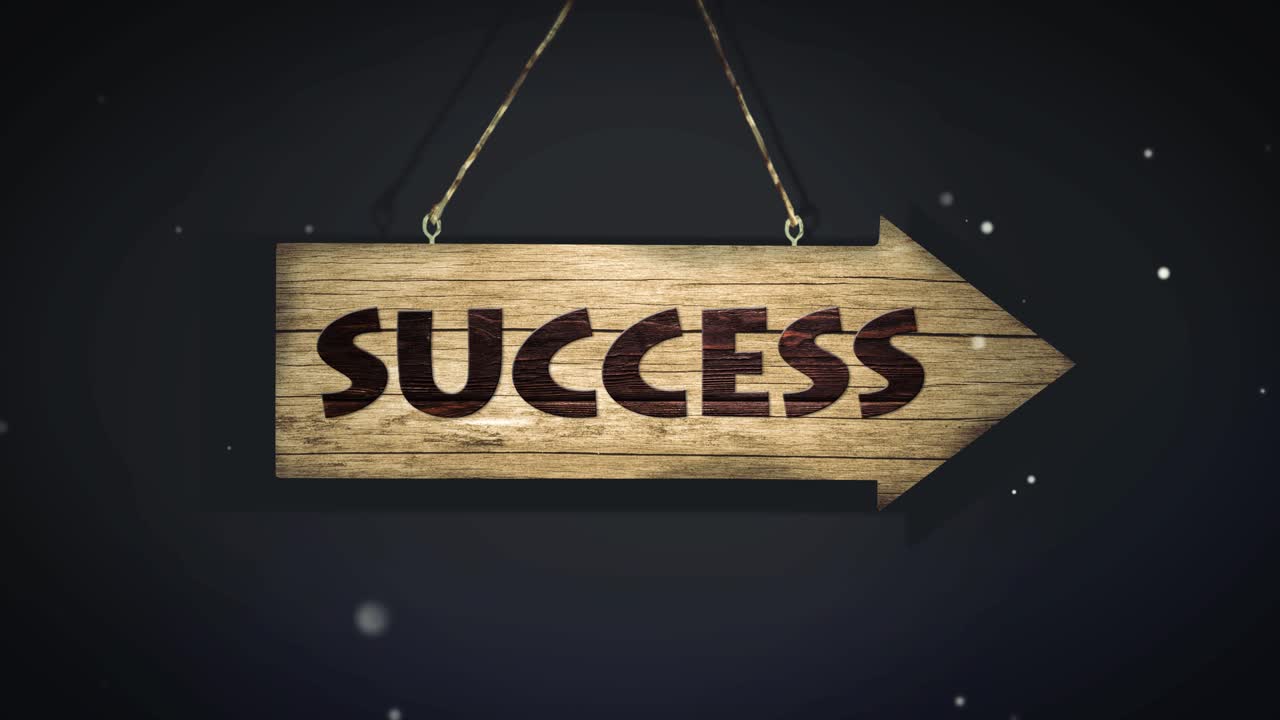 Success, Teamwork, Achieve on Wodden Sign - on background