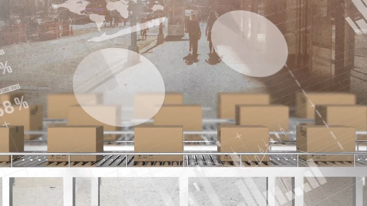 통계 데이터 처리는 도로에 대한 컨베이어 벨트에 대한 배달 상자에 대해