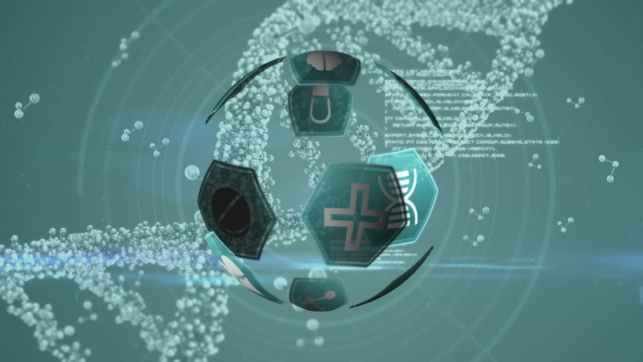 지구 모양 의 의학 과학 아이콘