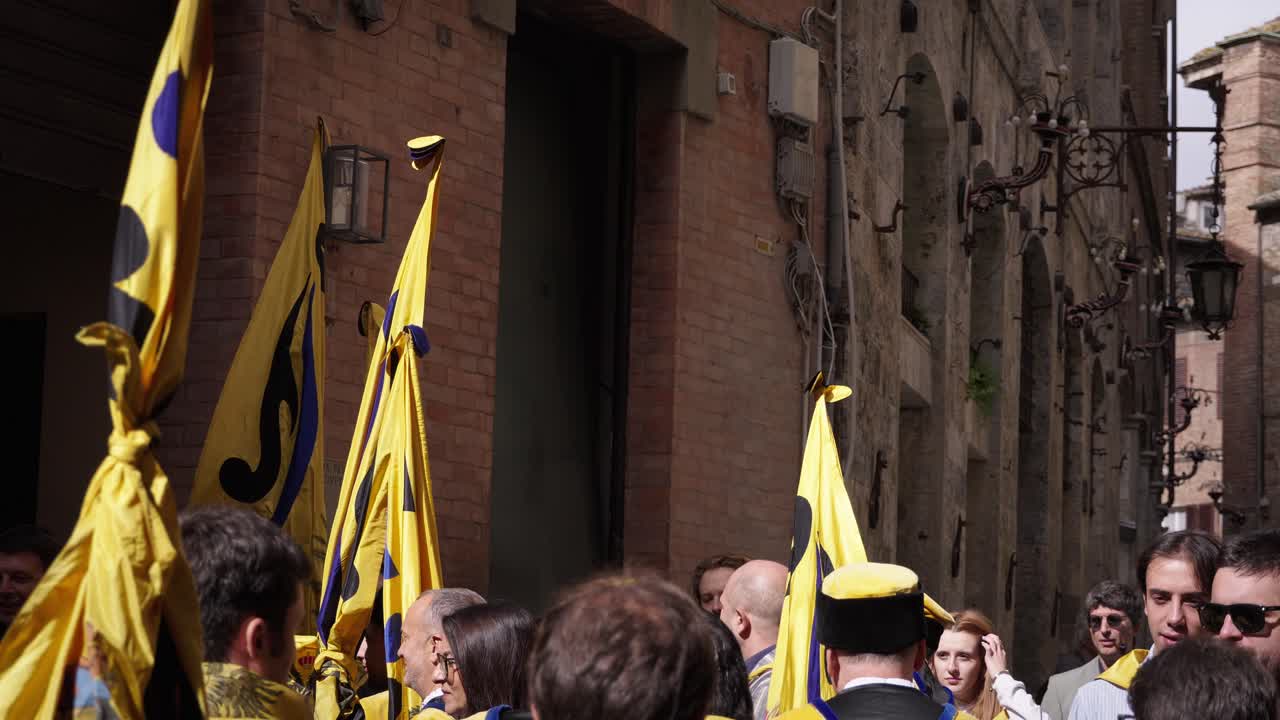 Historical Parade in an Italian City Street
