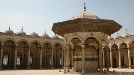 pan of the courtyard of the alabaster mosque in cairo, egypt