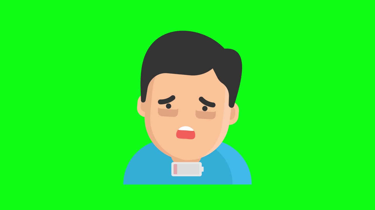 green screen, corona virus ,  fatigue