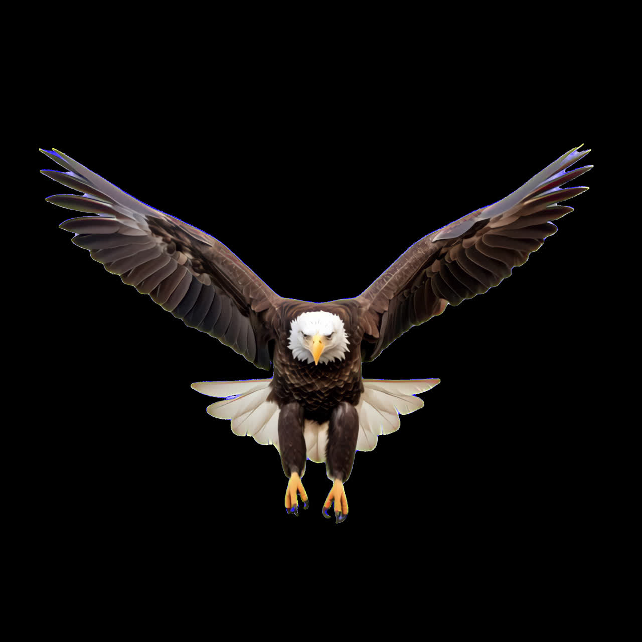 Animation d’un aigle majestueux en vol, ressource isolée, vidéo 4K transparente, canal alpha, ProRes 4444