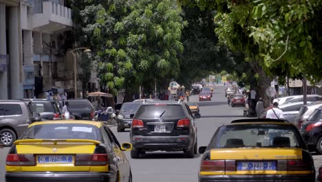 busy street scene in an african city
