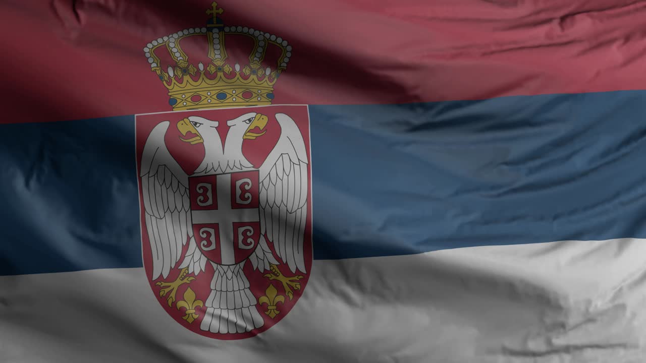 세르비아의 발을 는 클로즈업 애니메이션, 세르비아 배경, 3d 렌더링, 4k 해상도