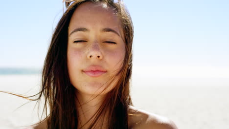 woman on the beach