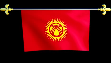 large looping animated flag of kyrgyz republic