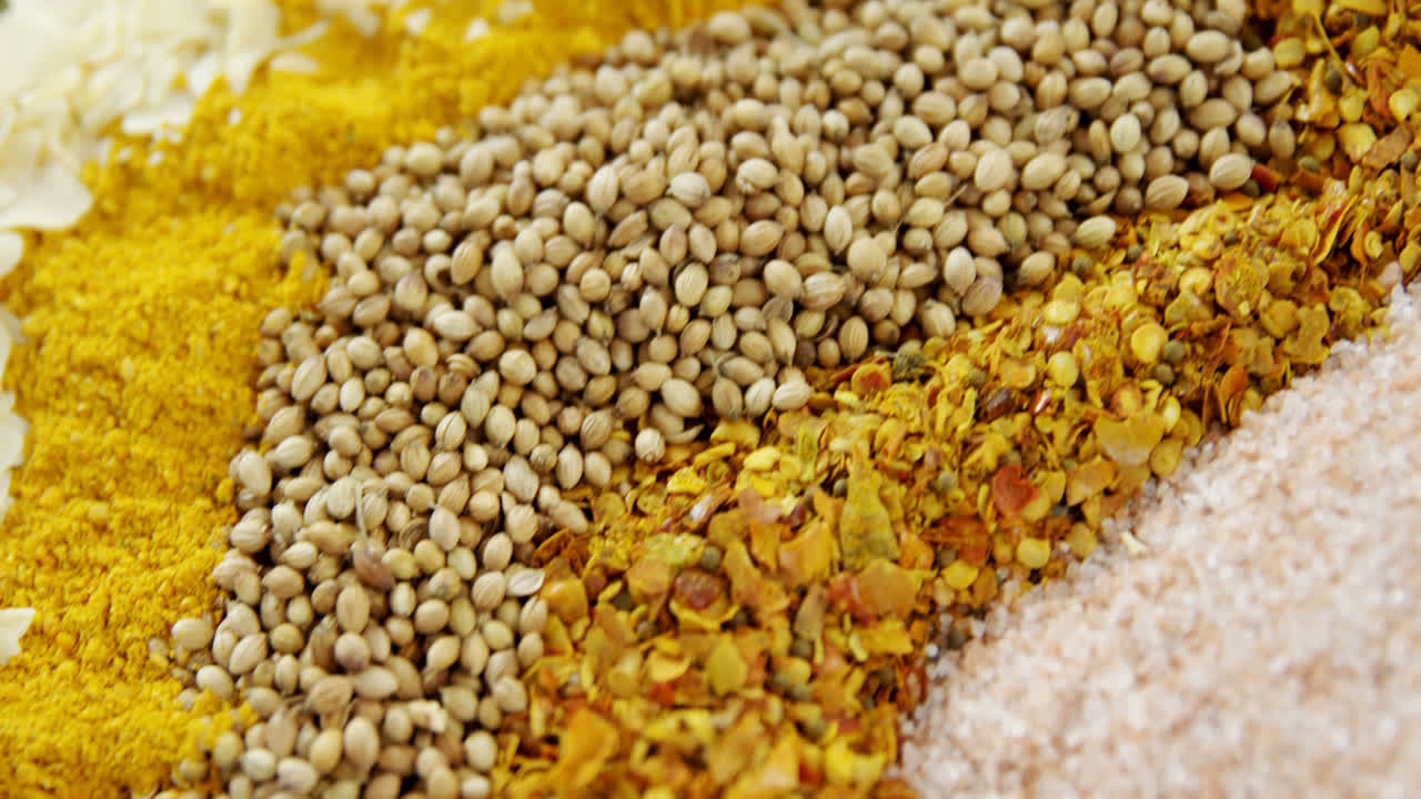 primer plano de las especias 4k