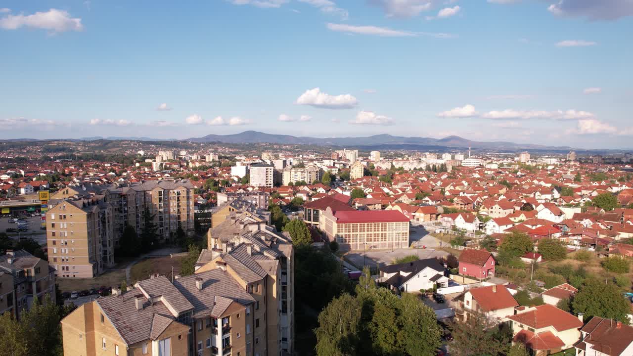 Aerial View of a City in Southeastern Europe