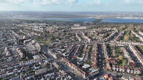 North-Chingford-East-London-UK-houses-and-streets-Panning-drone-aerial