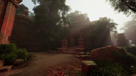 path leading through dense forest to hidden mayan temple