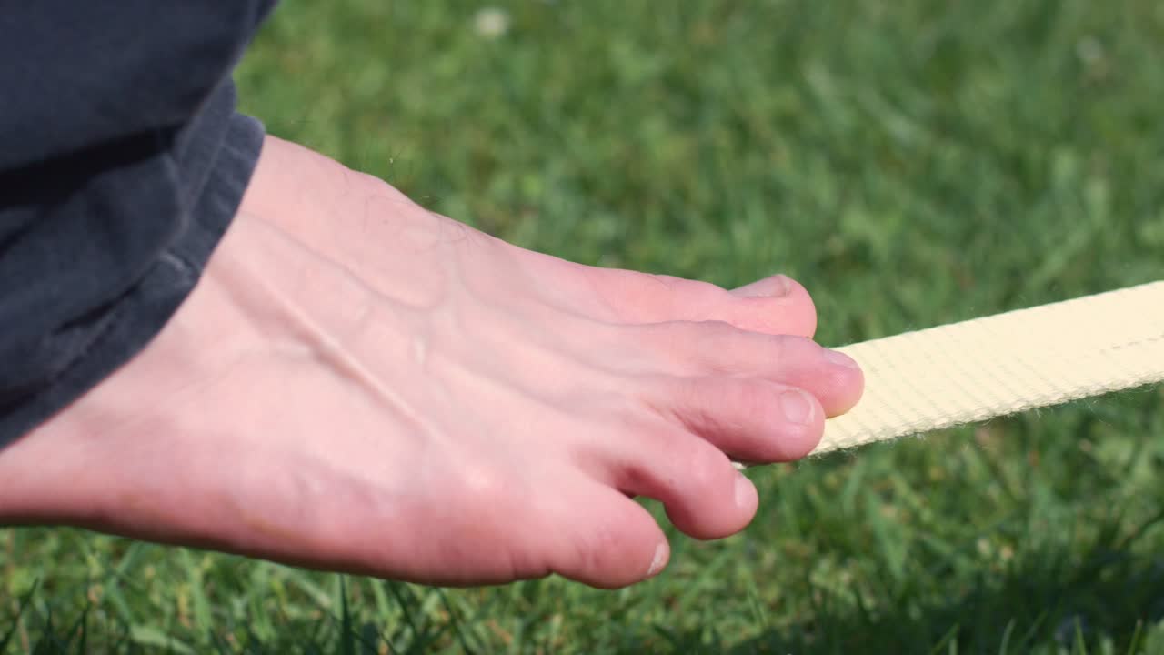 발 균형 클로즈업