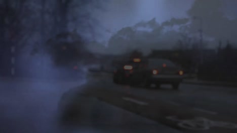 cars on the road and the sky