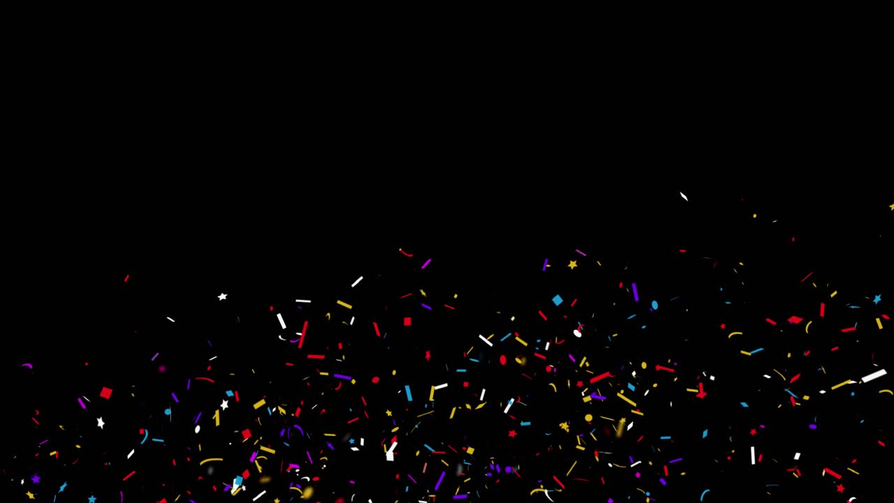 confeti multicolor realista disparo popper explosiones disparo caída de la pantalla verde alfa