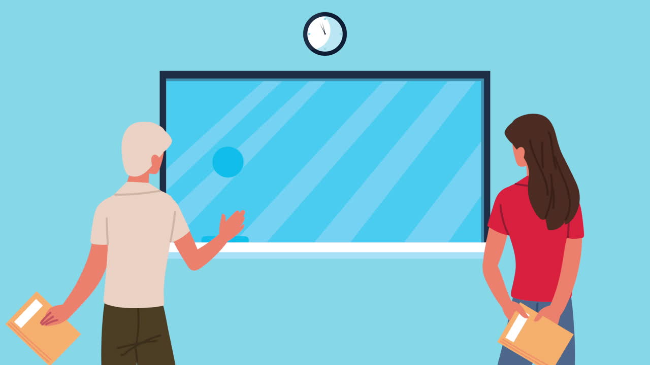 young couple characters animation