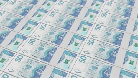 50-Billetes-De-Zloty-Polacos-Impresos-Por-Una-Prensa-De-Dinero