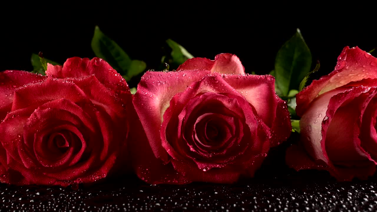 Rose rosse su sfondo nero