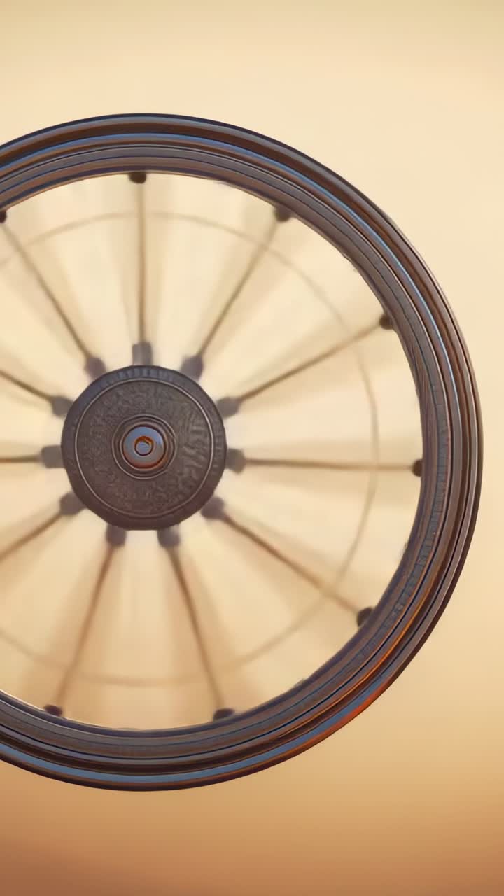 Video vertikal: Perlengkapan langit-langit bundar yang berputar menghasilkan motion blur di foyer krem, orang yang lewat