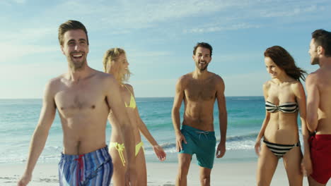 friends standing and cheering