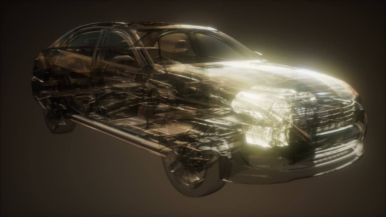 자동차 엔진이 자동차에서 보입니다.