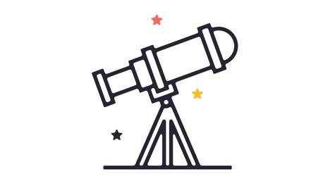 animación de los iconos de la astronomía