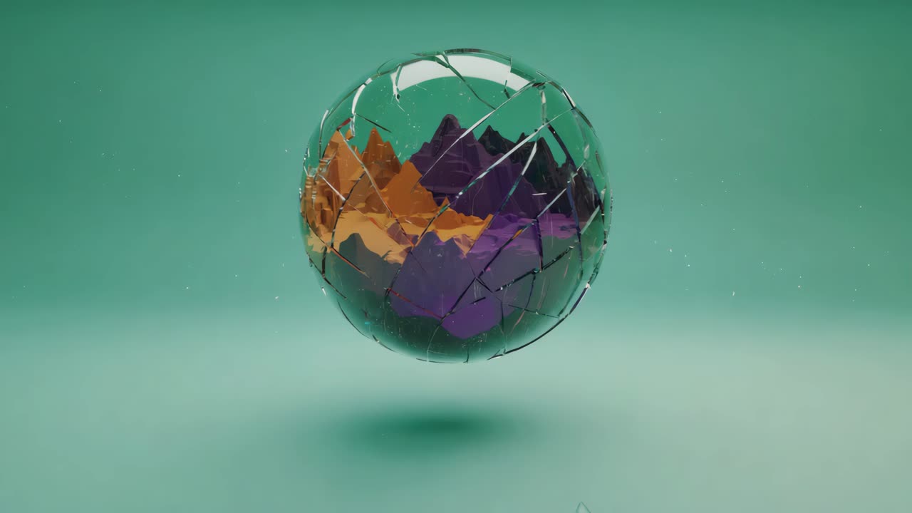 Abstract Sphere with Mountains Inside