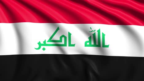 bandera de irak con estructura de tela en el viento (loopable)