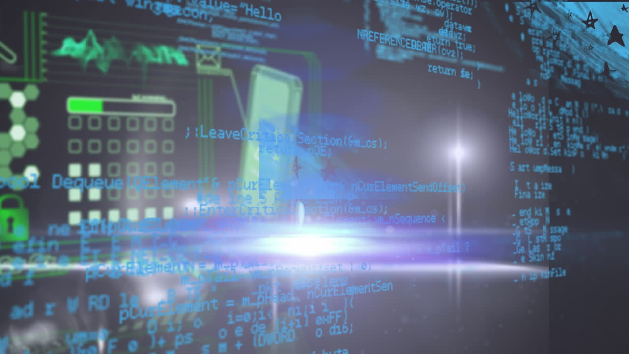 스마트 폰을 통해 데이터 처리의 애니메이션