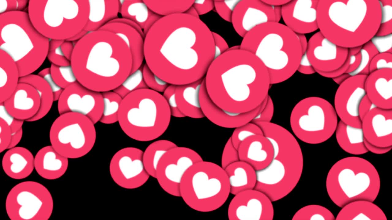 Falling Heart Like Animation - TRANSITION, Rendering, Background, with Alpha Channel, Loop, 60fps