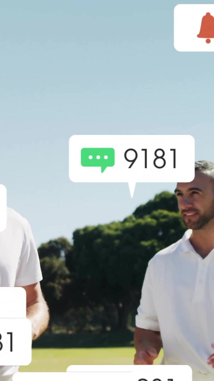 Animation of social media icons with growing numbers over diverse male cricket players