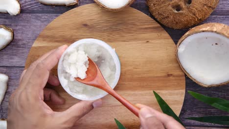 preparing homemade coconut cream