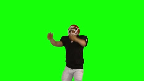 American-football-player-on-green-screen